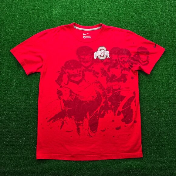 Ohio‎ State Buckeyes Tshirt Mens Large Red Nike College Football Graphic Print - Picture 1 of 7